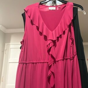 Avenue Women's Fuchsia Ruffle Dress